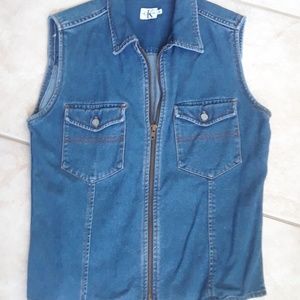 Calvin Klein denim zip vest
